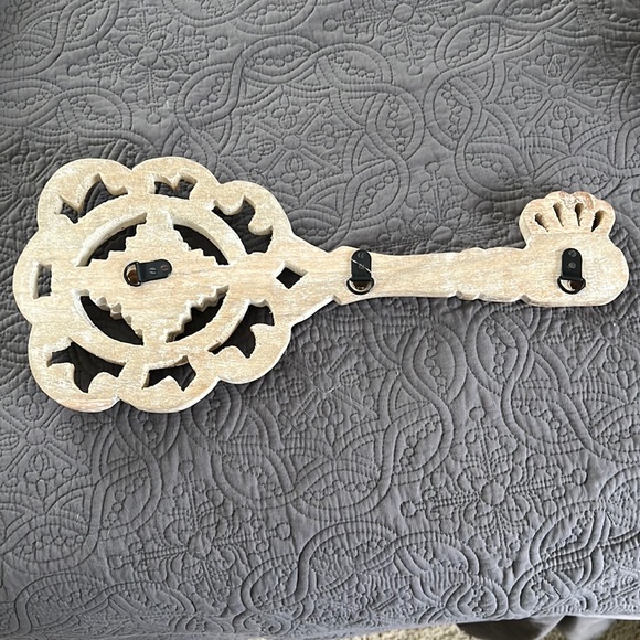 Wall decor: aged wooden key, can easily sit out as decor as well. - Picture 2 of 4